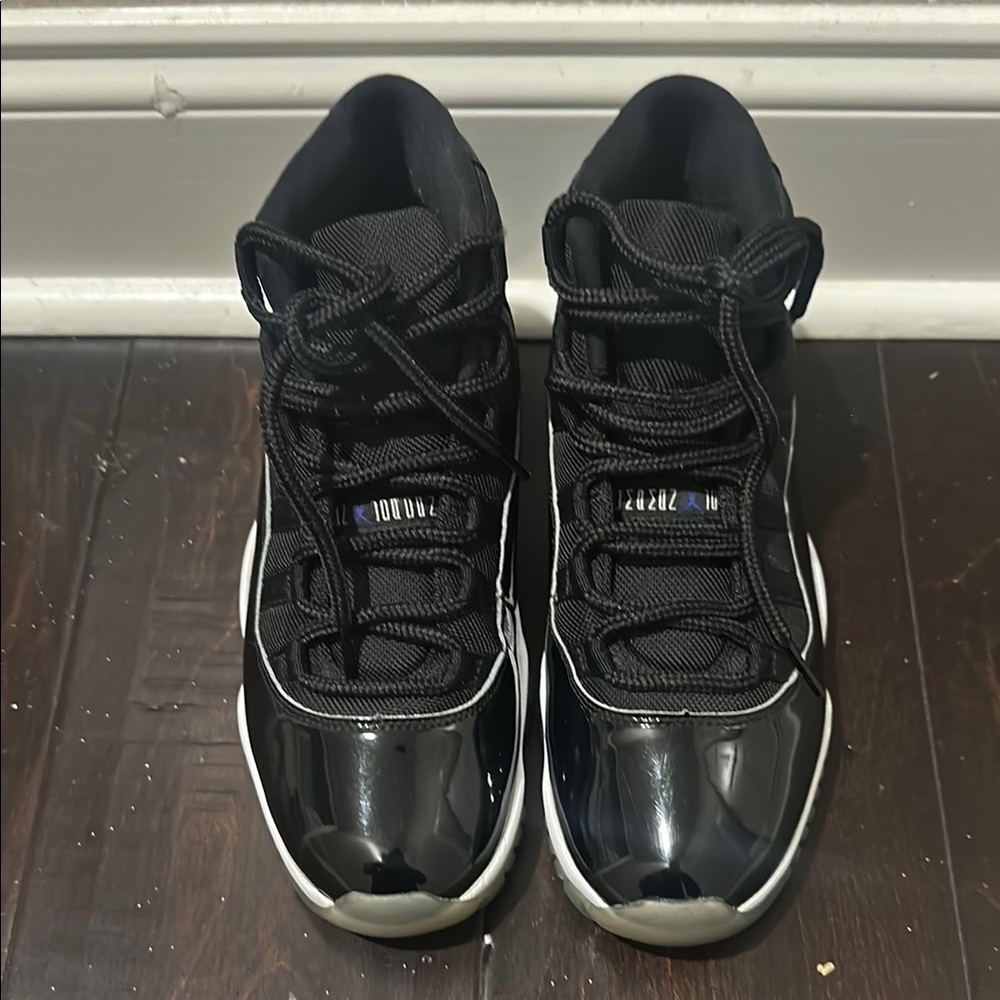 Jordan Black and White Sneakers with Patent Leather
